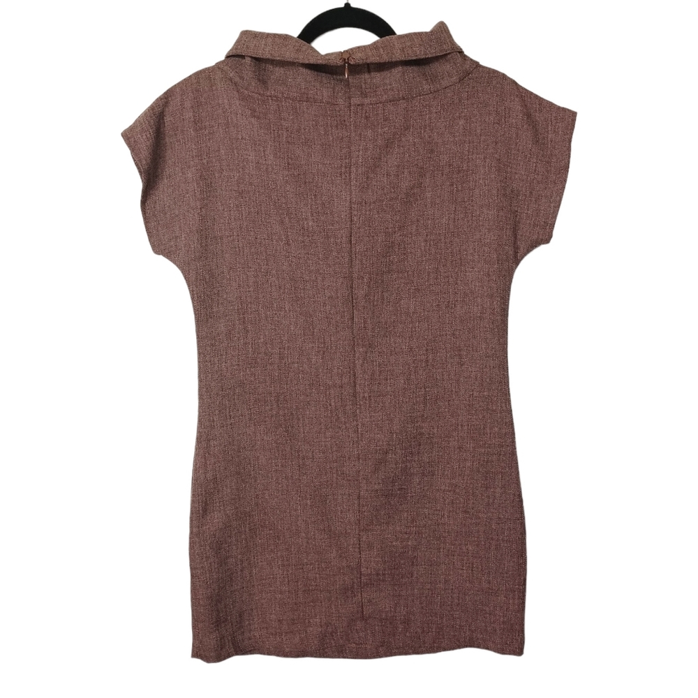 LAMIXX Purple Gray Print Boat Neck Short Sleeve Shift Dress Small - Picture 6 of 10